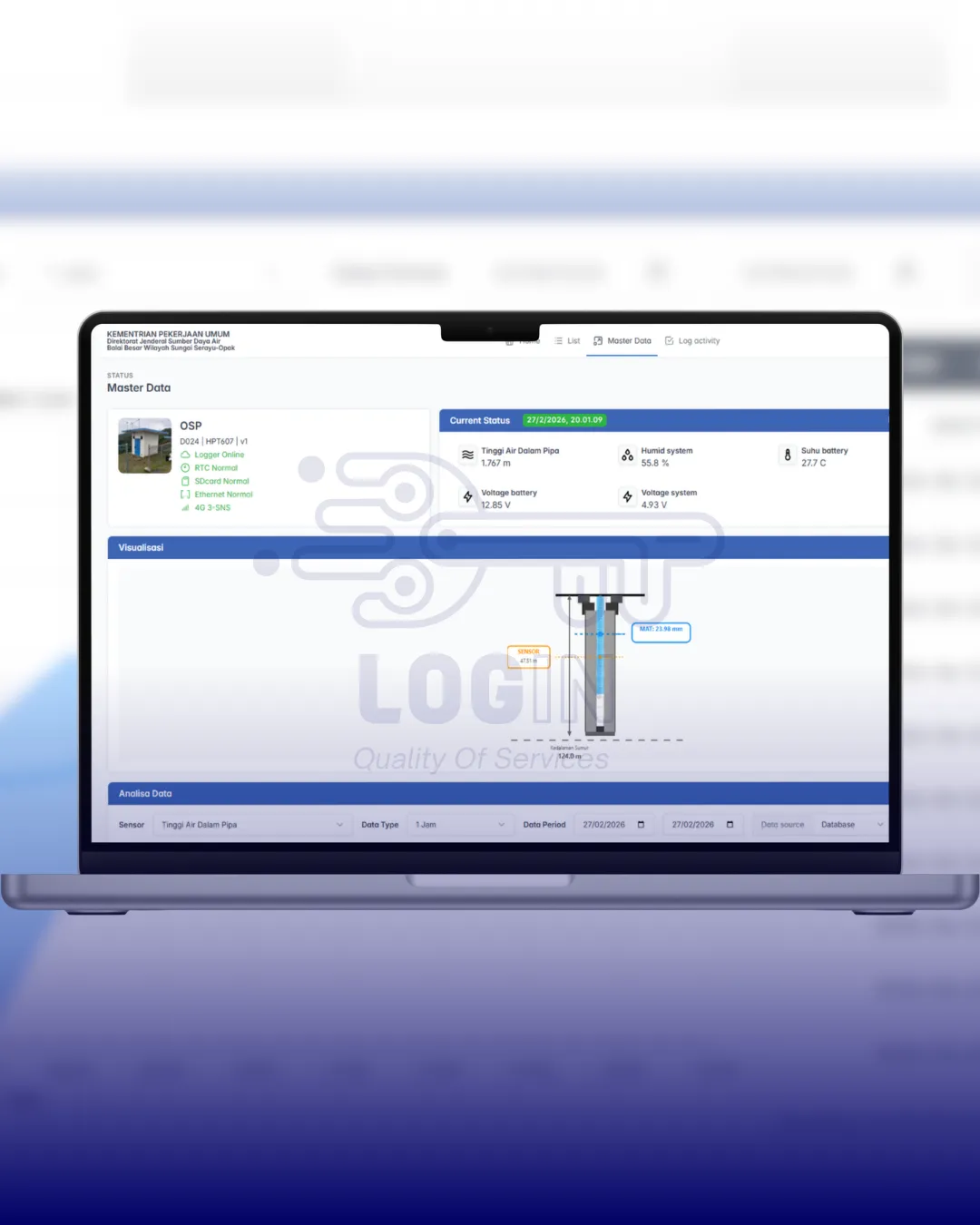 Sistem Software LOGIN Monitoring Systems Bendungan Wadaslintang